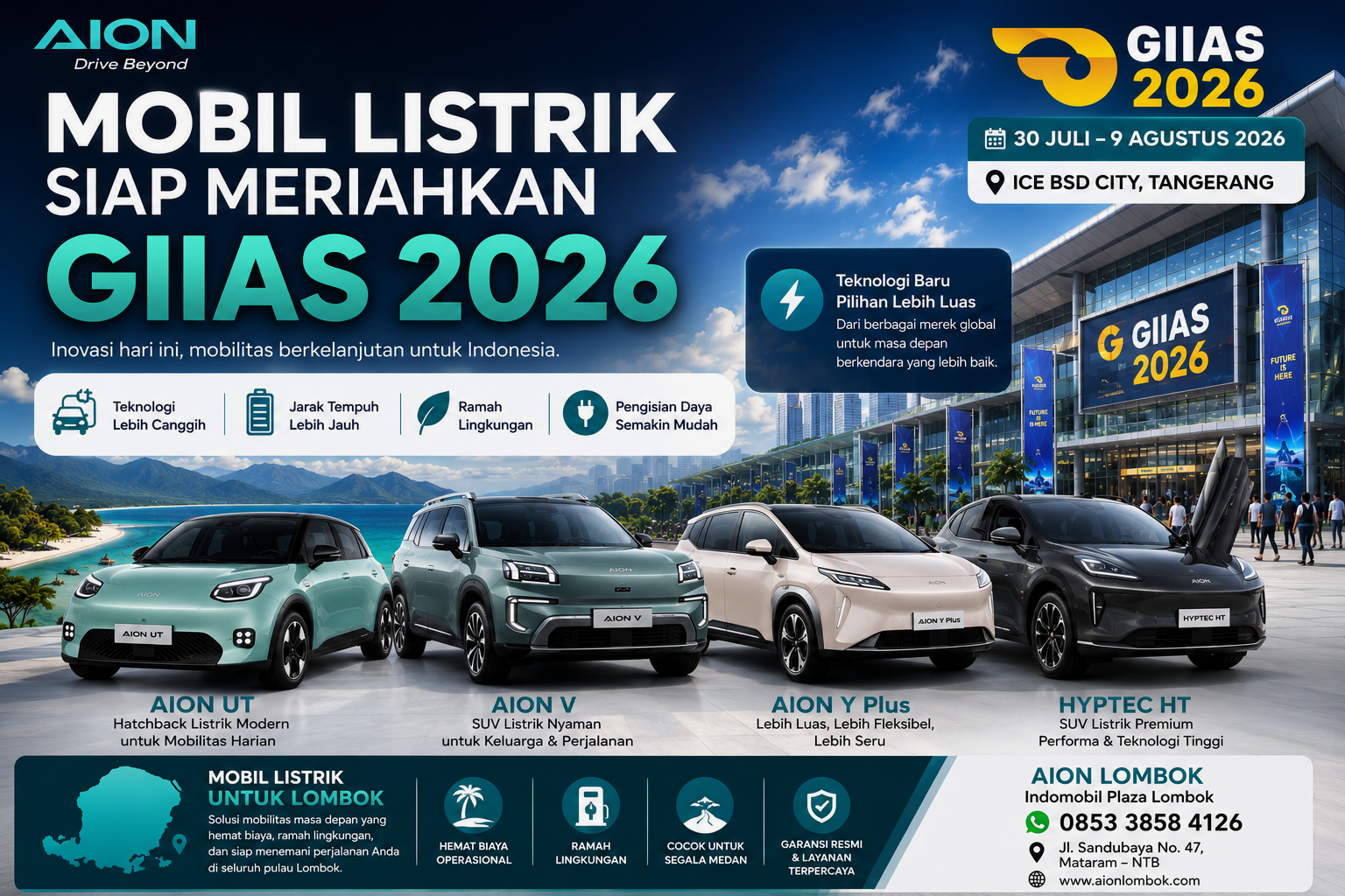 Mobil Listrik yang Hadir di GIIAS 2026, Apa Artinya bagi Pasar Mobil Listrik di Lombok?