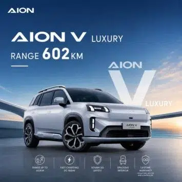 AION V Luxury Lombok SUV listrik premium dengan jarak tempuh 602 km