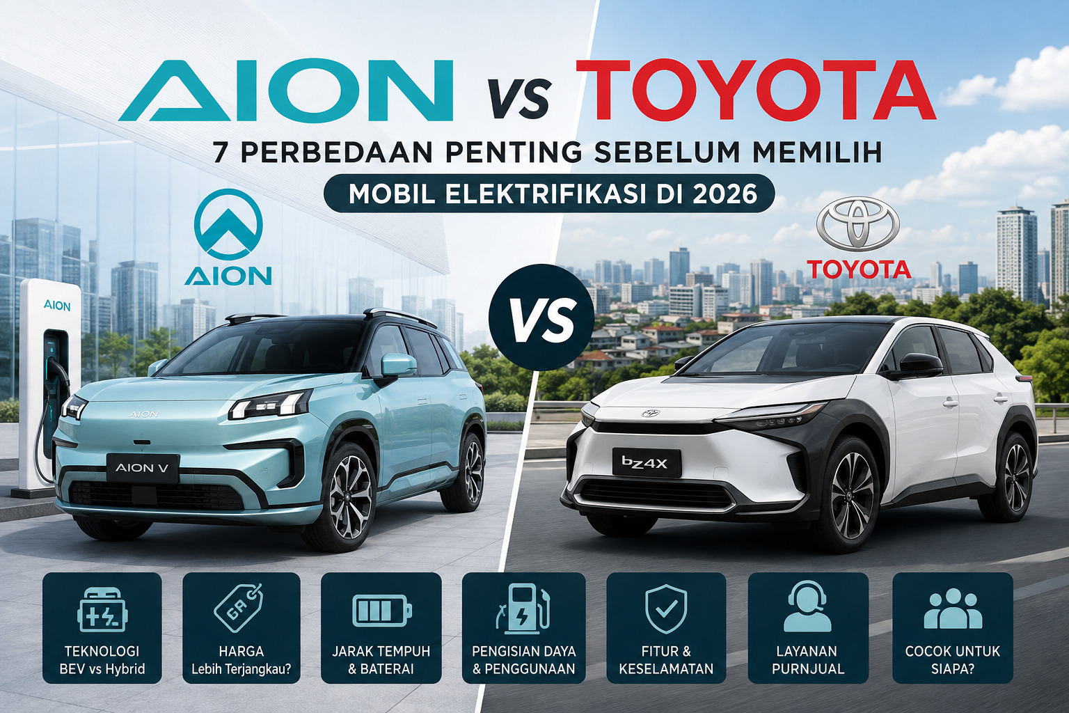 AION vs Toyota: 7 Perbedaan Penting Sebelum Memilih Mobil Elektrifikasi di 2026